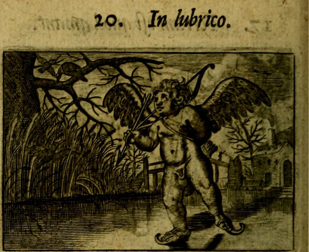 An illustration from Dan. Heinsii Nederduytsche poemata ; by een vergadert en uytgegeven door P. S, 1618, leaf 77