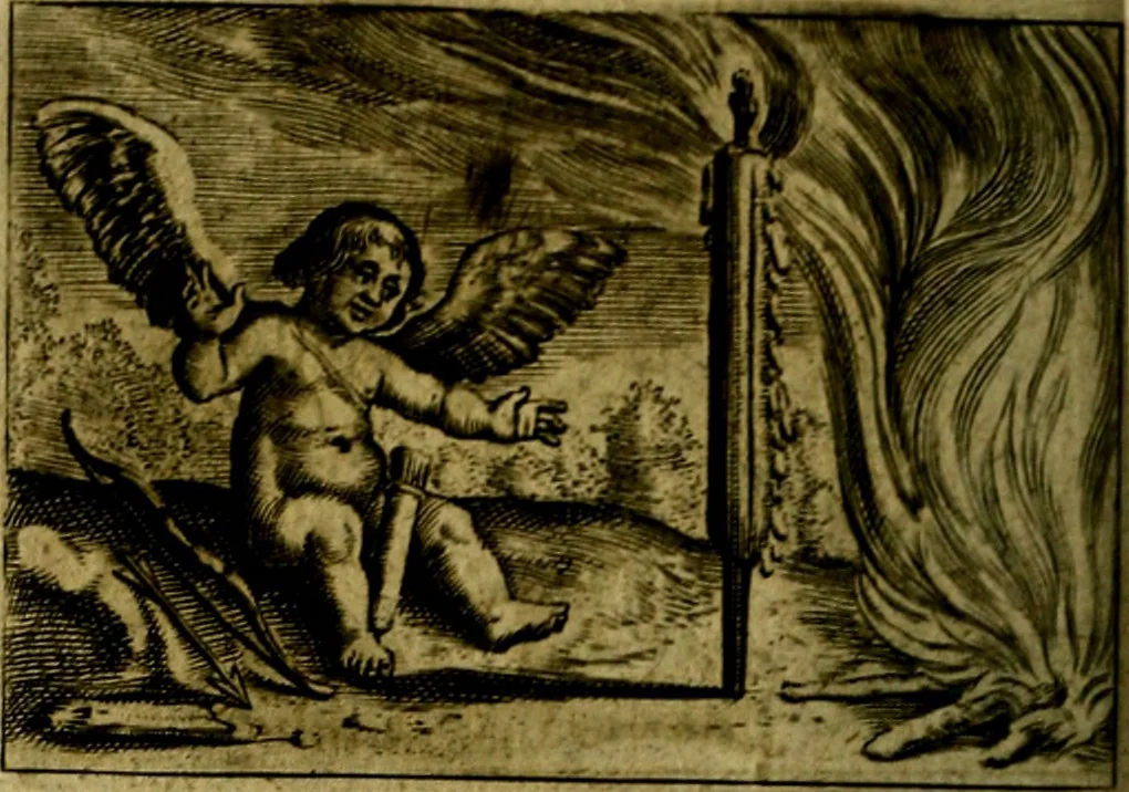 An illustration from Dan. Heinsii Nederduytsche poemata ; by een vergadert en uytgegeven door P. S, 1618, leaf 83