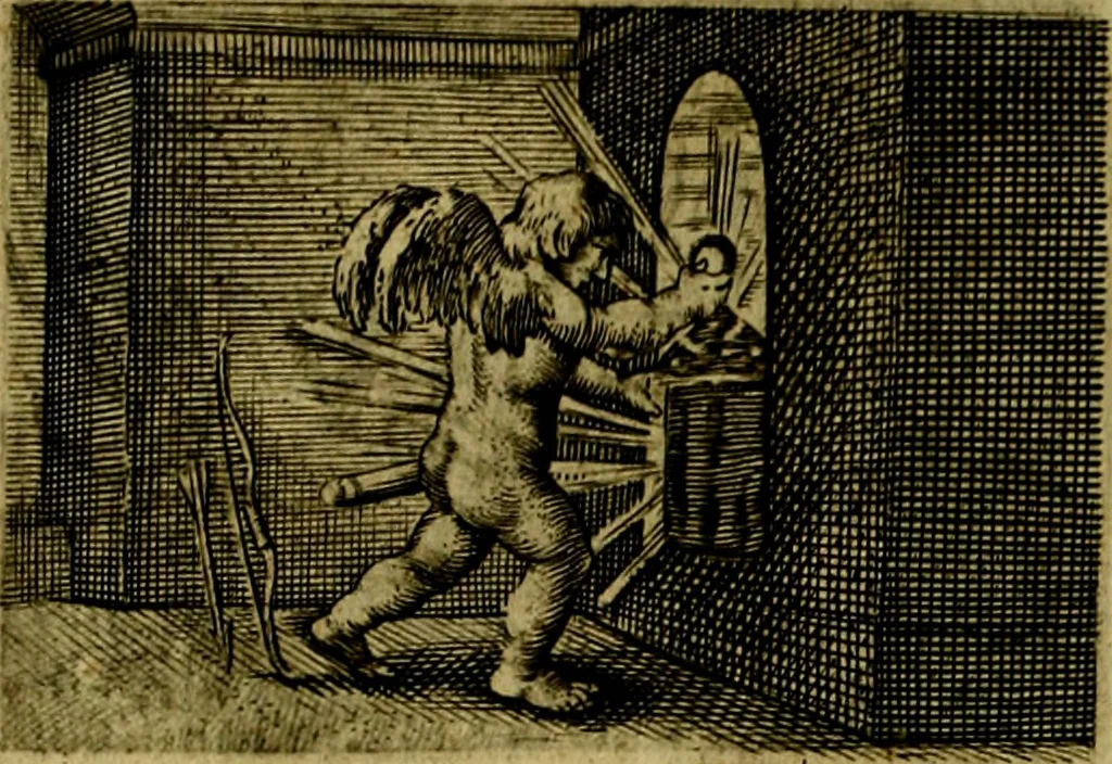 An illustration from Dan. Heinsii Nederduytsche poemata ; by een vergadert en uytgegeven door P. S, 1618, leaf 85
