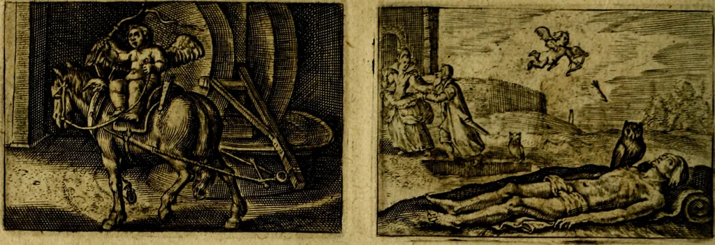 An illustration from Dan. Heinsii Nederduytsche poemata ; by een vergadert en uytgegeven door P. S, 1618, leaf 93