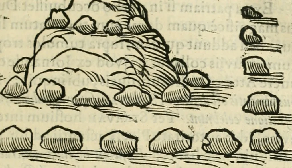 An illustration from Danicorum monumentorum libri sex : e spissis antiquitatum tenebris et in Dania ac Norvegia extantibus ruderibus, 1643, leaf 104