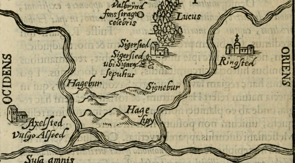 An illustration from Danicorum monumentorum libri sex : e spissis antiquitatum tenebris et in Dania ac Norvegia extantibus ruderibus, 1643, leaf 207