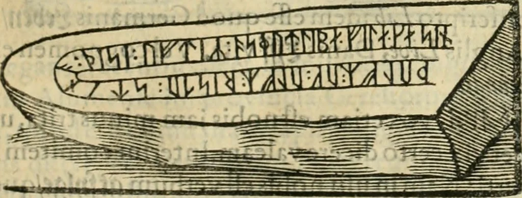 An illustration from Danicorum monumentorum libri sex : e spissis antiquitatum tenebris et in Dania ac Norvegia extantibus ruderibus, 1643, leaf 238