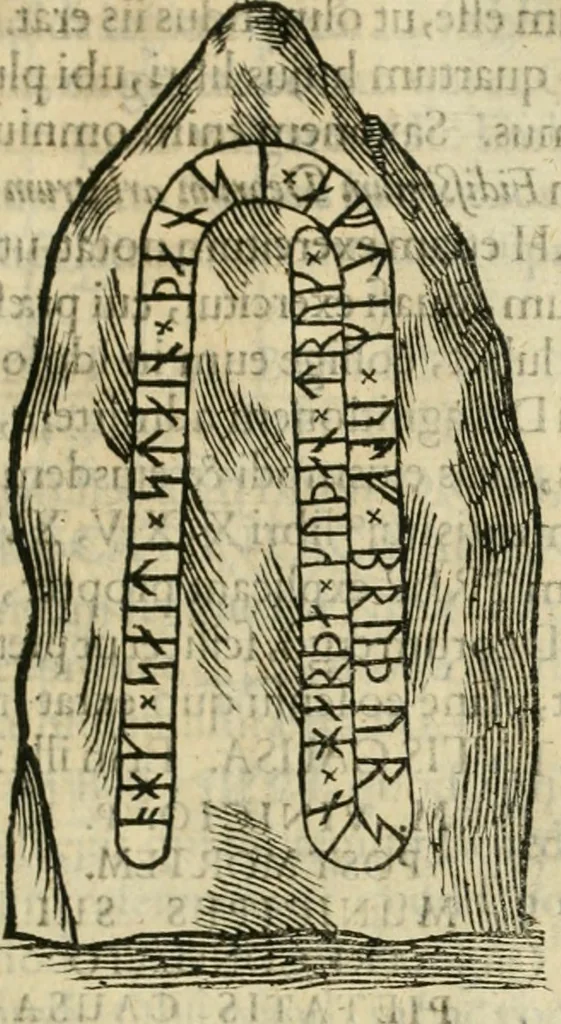 An illustration from Danicorum monumentorum libri sex : e spissis antiquitatum tenebris et in Dania ac Norvegia extantibus ruderibus, 1643, leaf 248