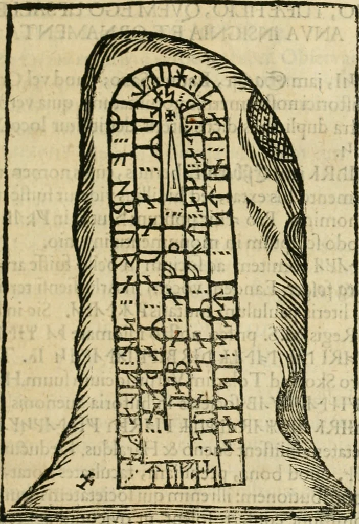 An illustration from Danicorum monumentorum libri sex : e spissis antiquitatum tenebris et in Dania ac Norvegia extantibus ruderibus, 1643, leaf 254