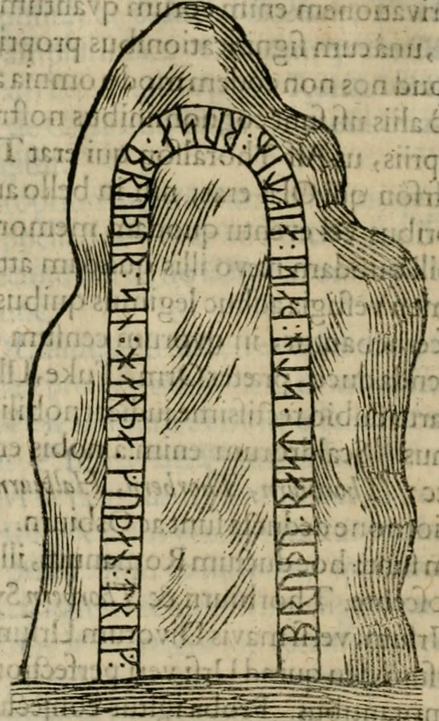 An illustration from Danicorum monumentorum libri sex : e spissis antiquitatum tenebris et in Dania ac Norvegia extantibus ruderibus, 1643, leaf 267