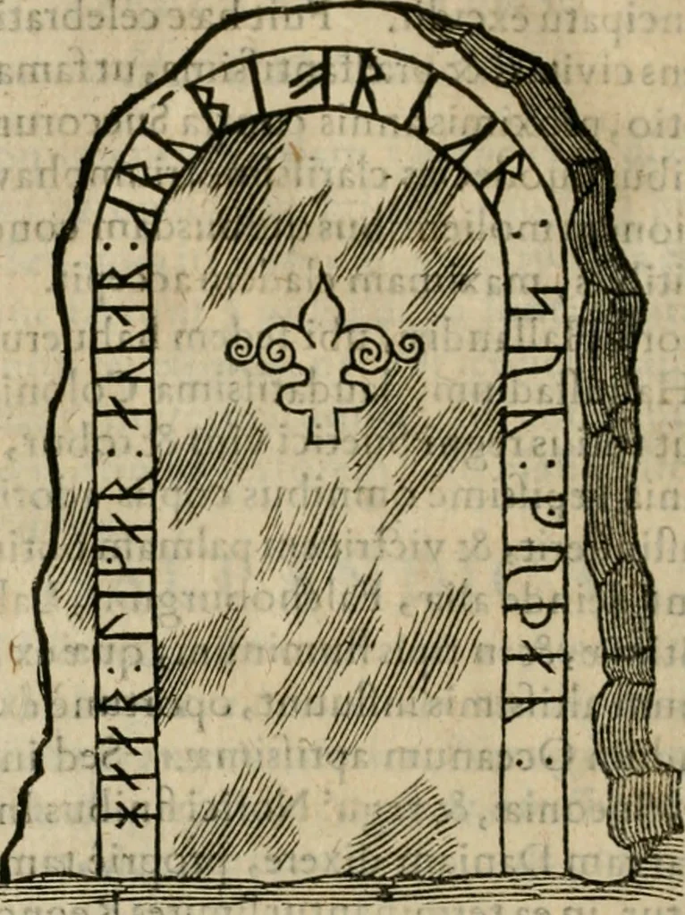 An illustration from Danicorum monumentorum libri sex : e spissis antiquitatum tenebris et in Dania ac Norvegia extantibus ruderibus, 1643, leaf 279