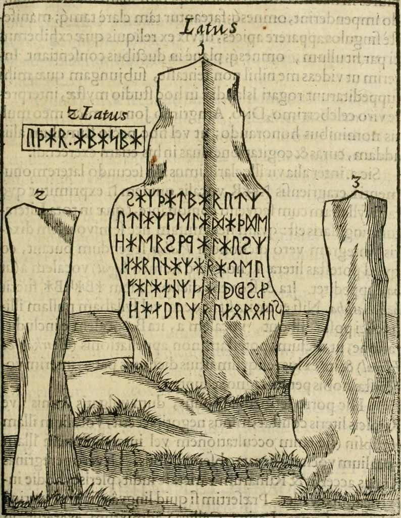 An illustration from Danicorum monumentorum libri sex : e spissis antiquitatum tenebris et in Dania ac Norvegia extantibus ruderibus, 1643, leaf 284