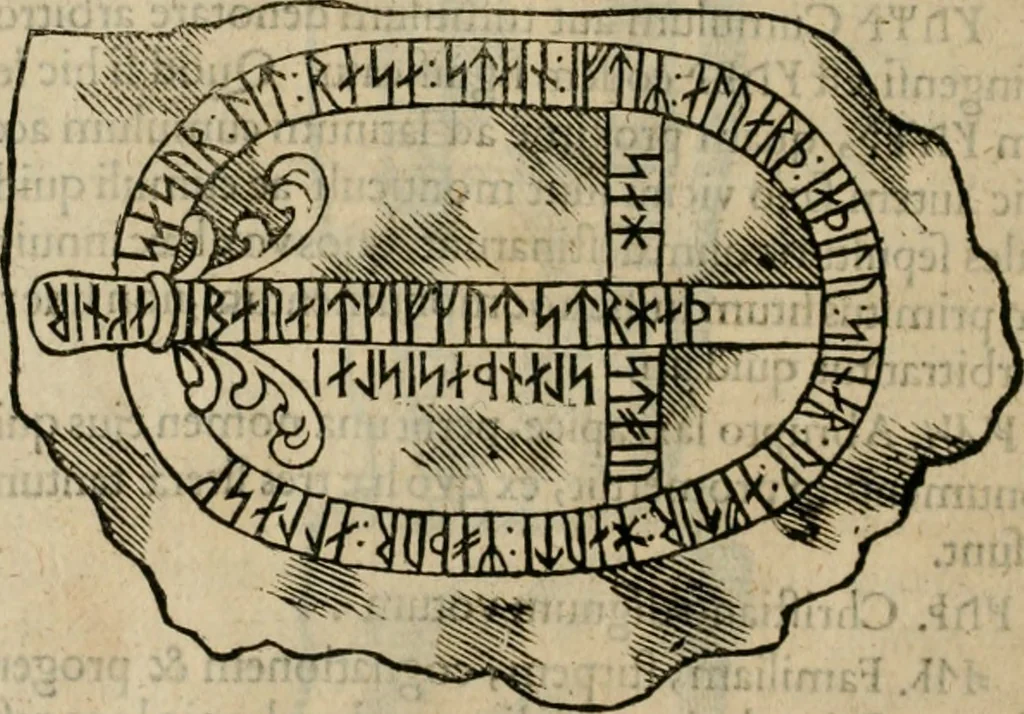 An illustration from Danicorum monumentorum libri sex : e spissis antiquitatum tenebris et in Dania ac Norvegia extantibus ruderibus, 1643, leaf 297