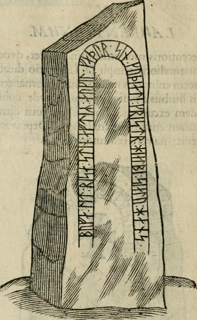An illustration from Danicorum monumentorum libri sex : e spissis antiquitatum tenebris et in Dania ac Norvegia extantibus ruderibus, 1643, leaf 305