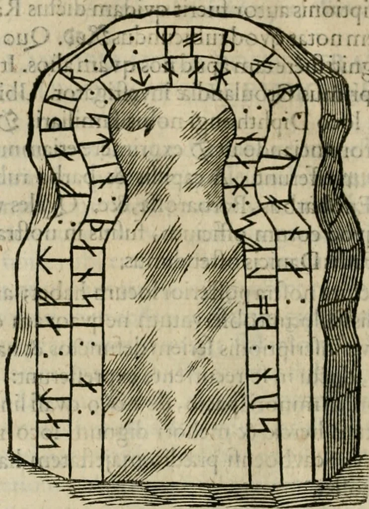 An illustration from Danicorum monumentorum libri sex : e spissis antiquitatum tenebris et in Dania ac Norvegia extantibus ruderibus, 1643, leaf 311