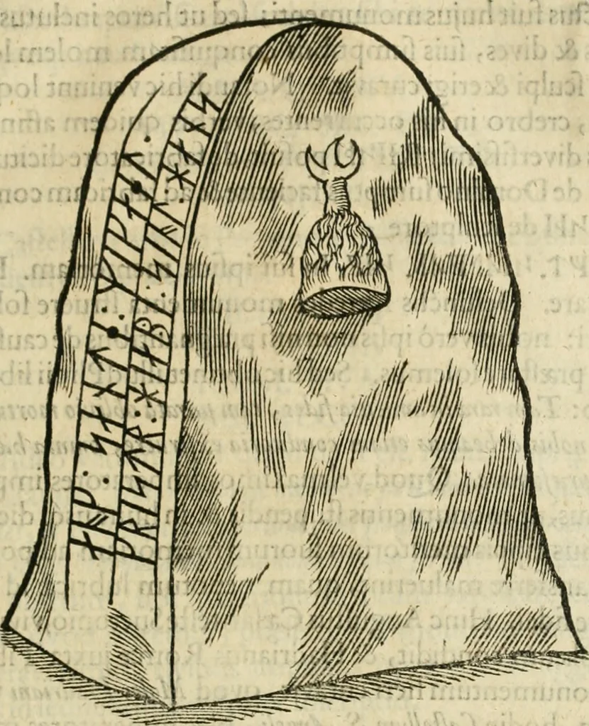 An illustration from Danicorum monumentorum libri sex : e spissis antiquitatum tenebris et in Dania ac Norvegia extantibus ruderibus, 1643, leaf 322