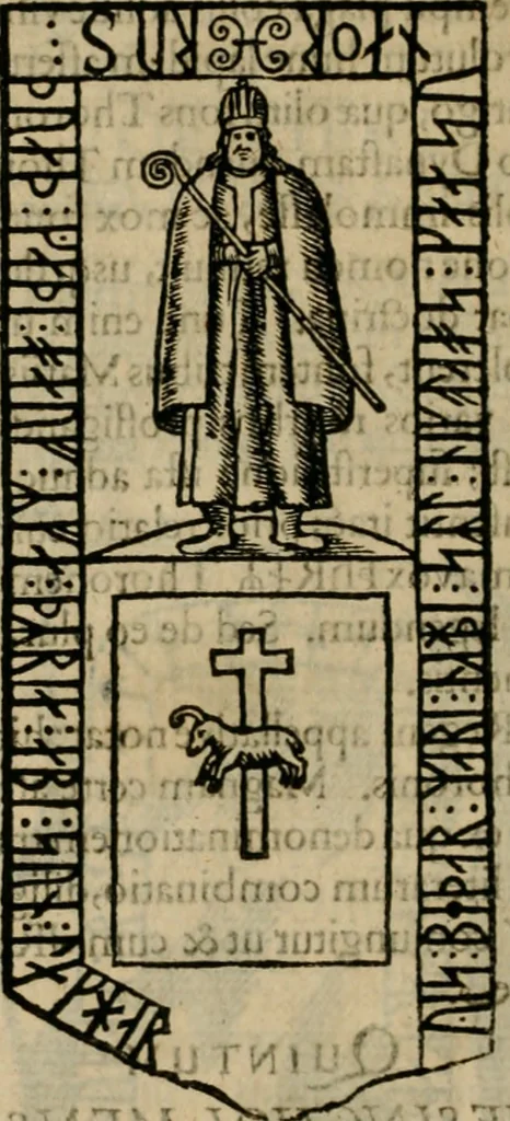 An illustration from Danicorum monumentorum libri sex : e spissis antiquitatum tenebris et in Dania ac Norvegia extantibus ruderibus, 1643, leaf 355