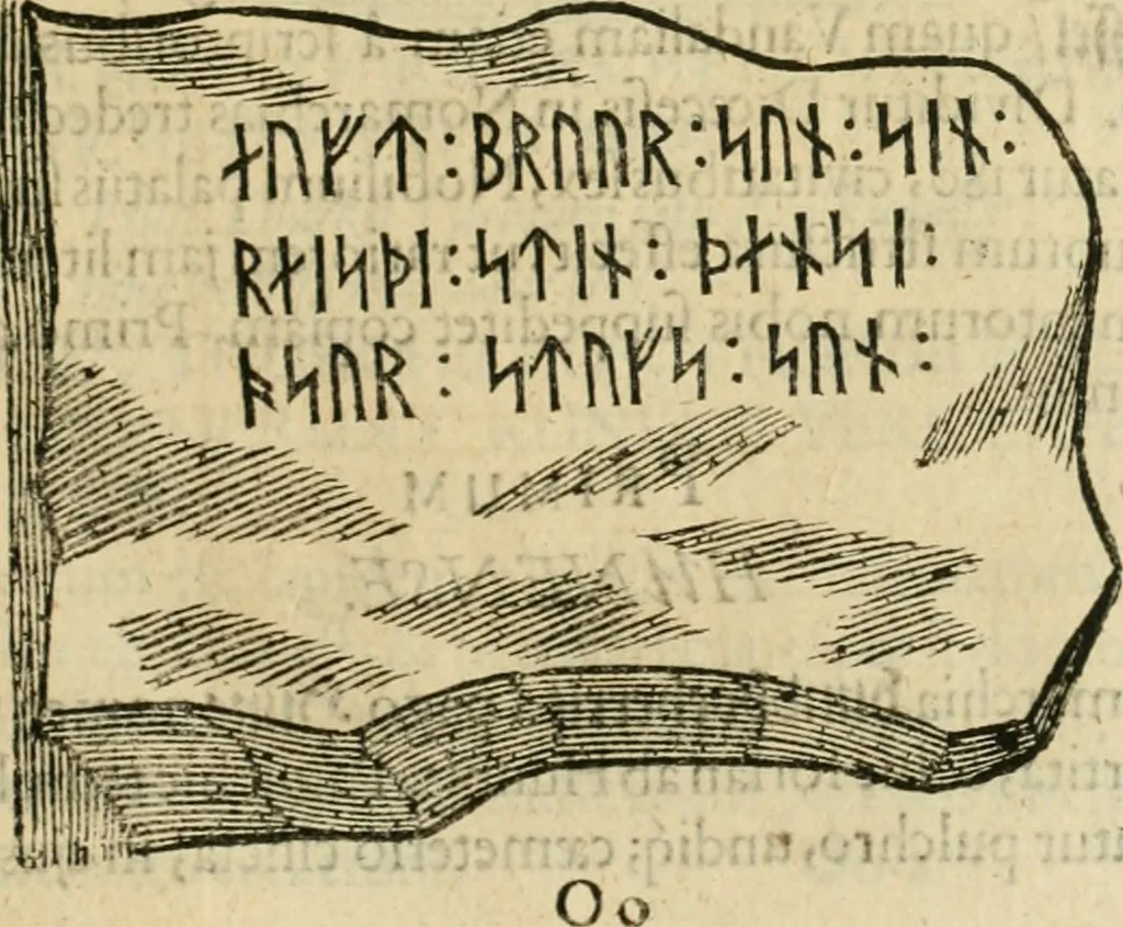 An illustration from Danicorum monumentorum libri sex : e spissis antiquitatum tenebris et in Dania ac Norvegia extantibus ruderibus, 1643, leaf 358