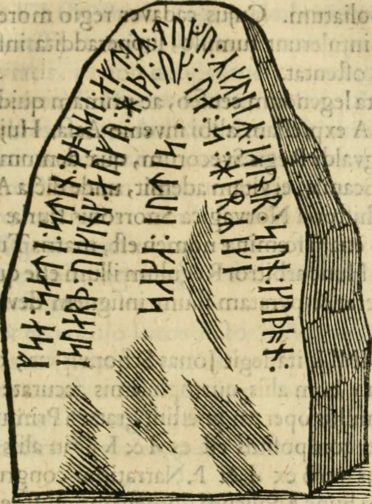 An illustration from Danicorum monumentorum libri sex : e spissis antiquitatum tenebris et in Dania ac Norvegia extantibus ruderibus, 1643, leaf 362