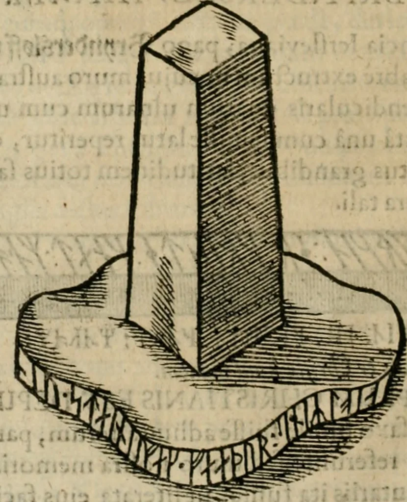 An illustration from Danicorum monumentorum libri sex : e spissis antiquitatum tenebris et in Dania ac Norvegia extantibus ruderibus, 1643, leaf 365
