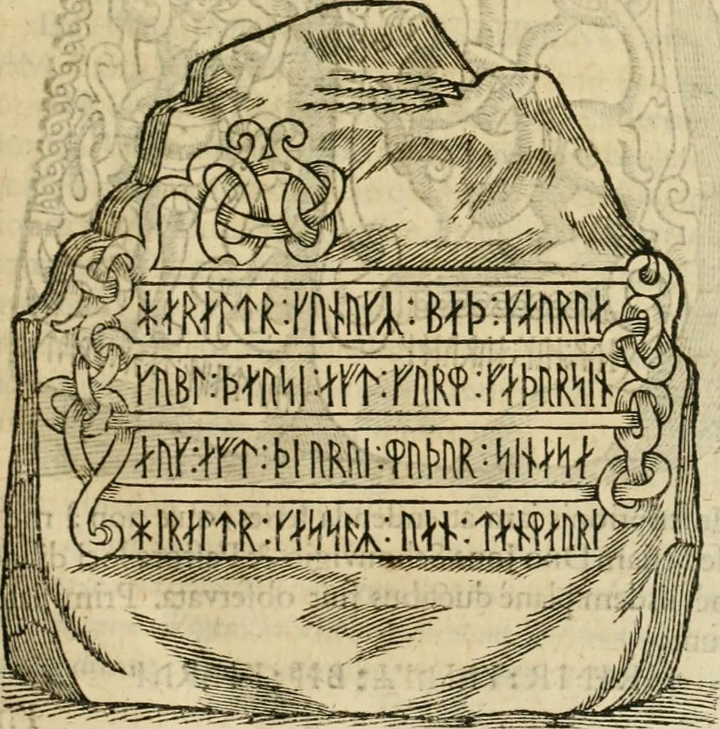 An illustration from Danicorum monumentorum libri sex : e spissis antiquitatum tenebris et in Dania ac Norvegia extantibus ruderibus, 1643, leaf 400