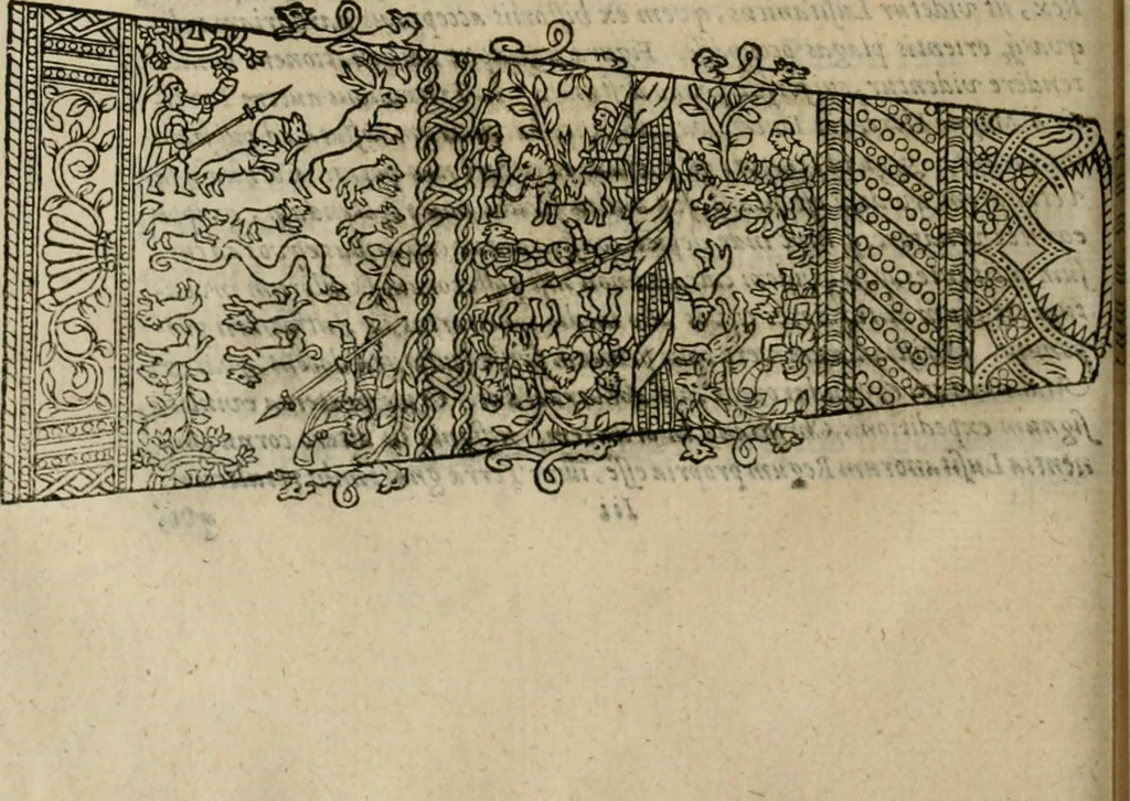 An illustration from Danicorum monumentorum libri sex : e spissis antiquitatum tenebris et in Dania ac Norvegia extantibus ruderibus, 1643, leaf 505