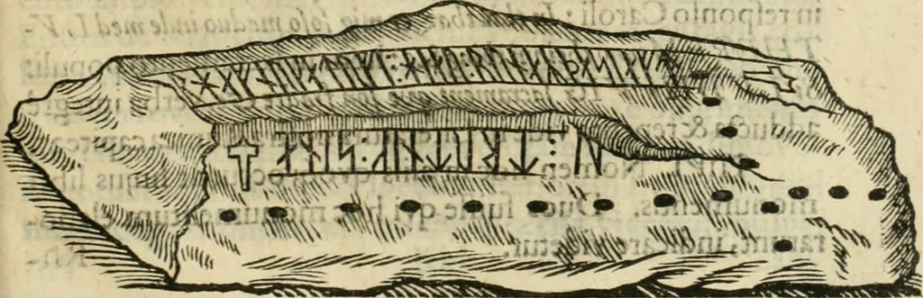 An illustration from Danicorum monumentorum libri sex : e spissis antiquitatum tenebris et in Dania ac Norvegia extantibus ruderibus, 1643, leaf 510