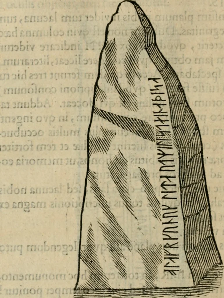 An illustration from Danicorum monumentorum libri sex : e spissis antiquitatum tenebris et in Dania ac Norvegia extantibus ruderibus, 1643, leaf 537