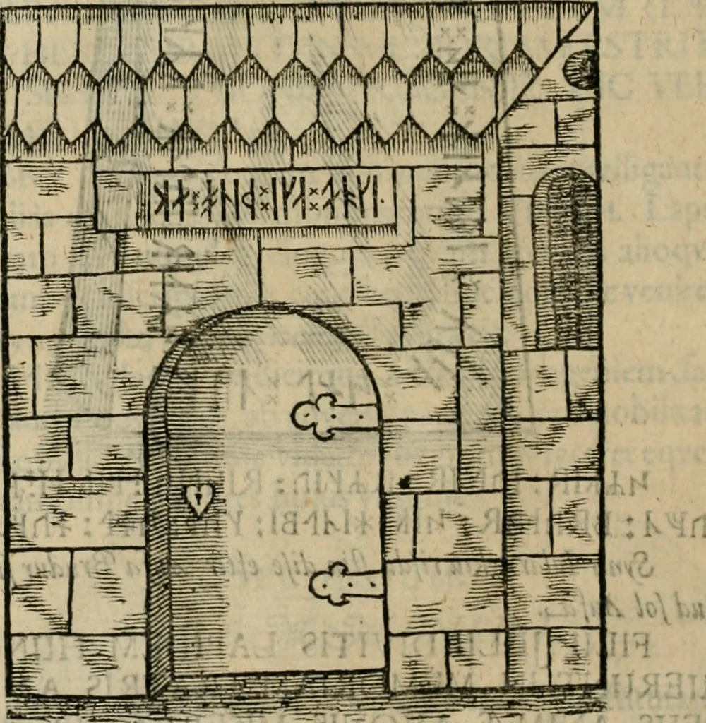An illustration from Danicorum monumentorum libri sex : e spissis antiquitatum tenebris et in Dania ac Norvegia extantibus ruderibus, 1643, leaf 541