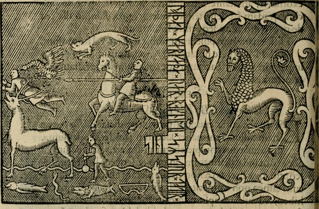 An illustration from Danicorum monumentorum libri sex : e spissis antiquitatum tenebris et in Dania ac Norvegia extantibus ruderibus, 1643, leaf 545