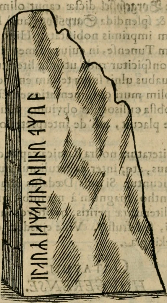 An illustration from Danicorum monumentorum libri sex : e spissis antiquitatum tenebris et in Dania ac Norvegia extantibus ruderibus, 1643, leaf 551