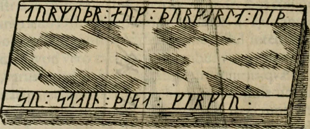 An illustration from Danicorum monumentorum libri sex : e spissis antiquitatum tenebris et in Dania ac Norvegia extantibus ruderibus, 1643, leaf 563