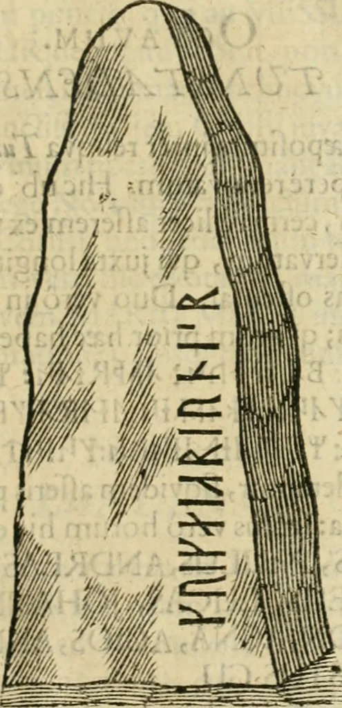 An illustration from Danicorum monumentorum libri sex : e spissis antiquitatum tenebris et in Dania ac Norvegia extantibus ruderibus, 1643, leaf 568