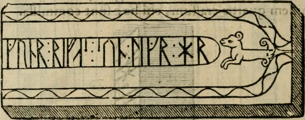 An illustration from Danicorum monumentorum libri sex : e spissis antiquitatum tenebris et in Dania ac Norvegia extantibus ruderibus, 1643, leaf 573