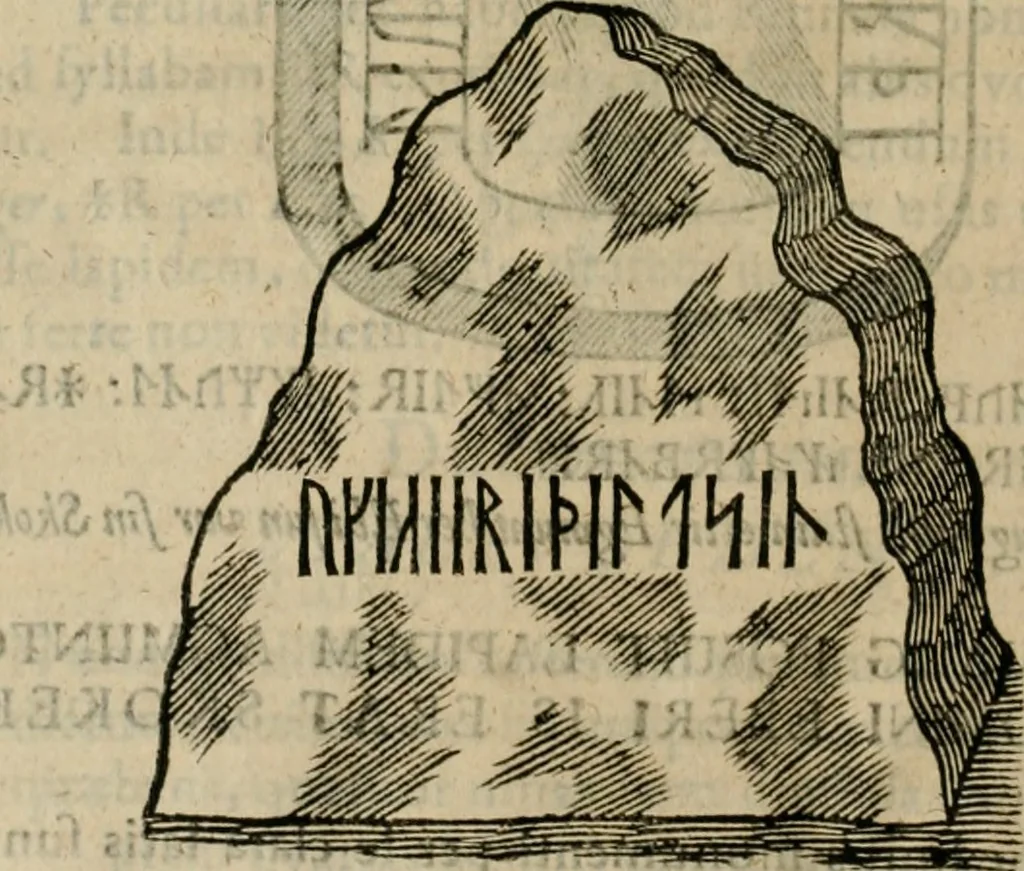An illustration from Danicorum monumentorum libri sex : e spissis antiquitatum tenebris et in Dania ac Norvegia extantibus ruderibus, 1643, leaf 575