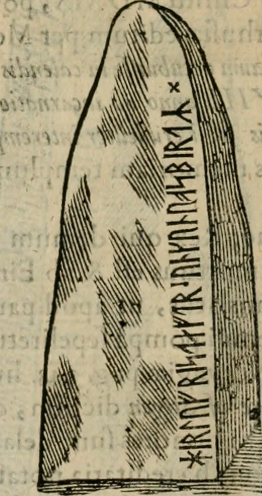 An illustration from Danicorum monumentorum libri sex : e spissis antiquitatum tenebris et in Dania ac Norvegia extantibus ruderibus, 1643, leaf 579