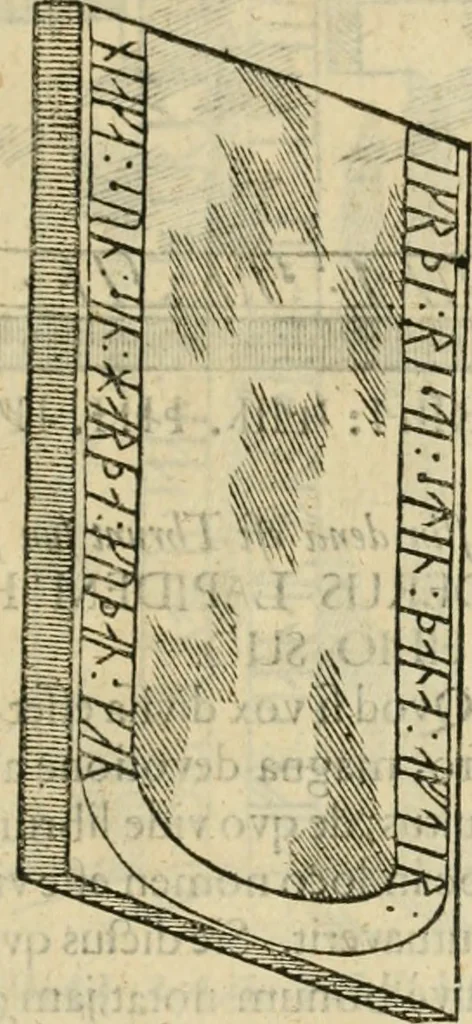An illustration from Danicorum monumentorum libri sex : e spissis antiquitatum tenebris et in Dania ac Norvegia extantibus ruderibus, 1643, leaf 580