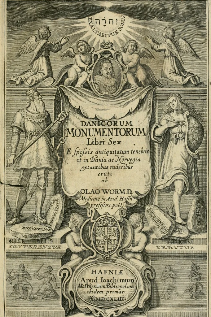 An illustration from Danicorum monumentorum libri sex : e spissis antiquitatum tenebris et in Dania ac Norvegia extantibus ruderibus, 1643, leaf 6