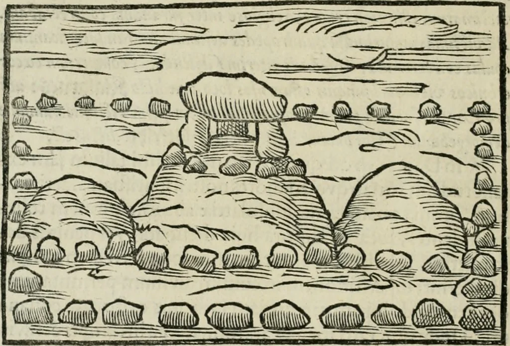 An illustration from Danicorum monumentorum libri sex : e spissis antiquitatum tenebris et in Dania ac Norvegia extantibus ruderibus, 1643, leaf 77