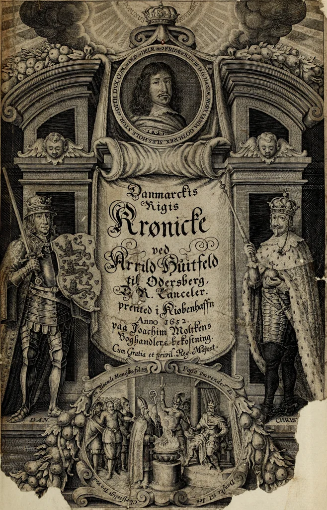 An illustration from Danmarckis Rigis Krønicke, 1652, leaf 4