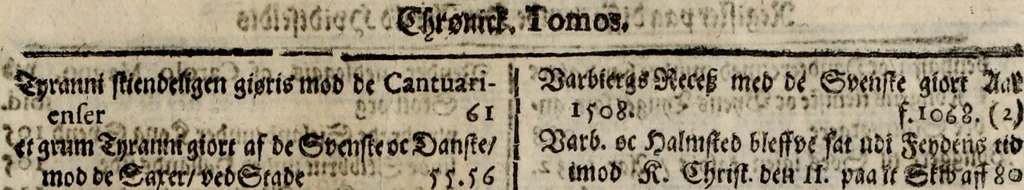 An illustration from Danmarckis Rigis Krønicke, 1652, leaf 1066