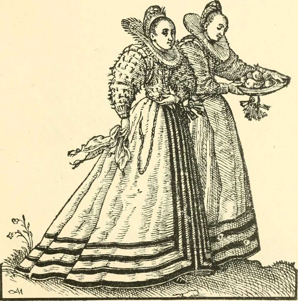 An illustration from Danziger Frauentrachtenbuch, 1886, leaf 32