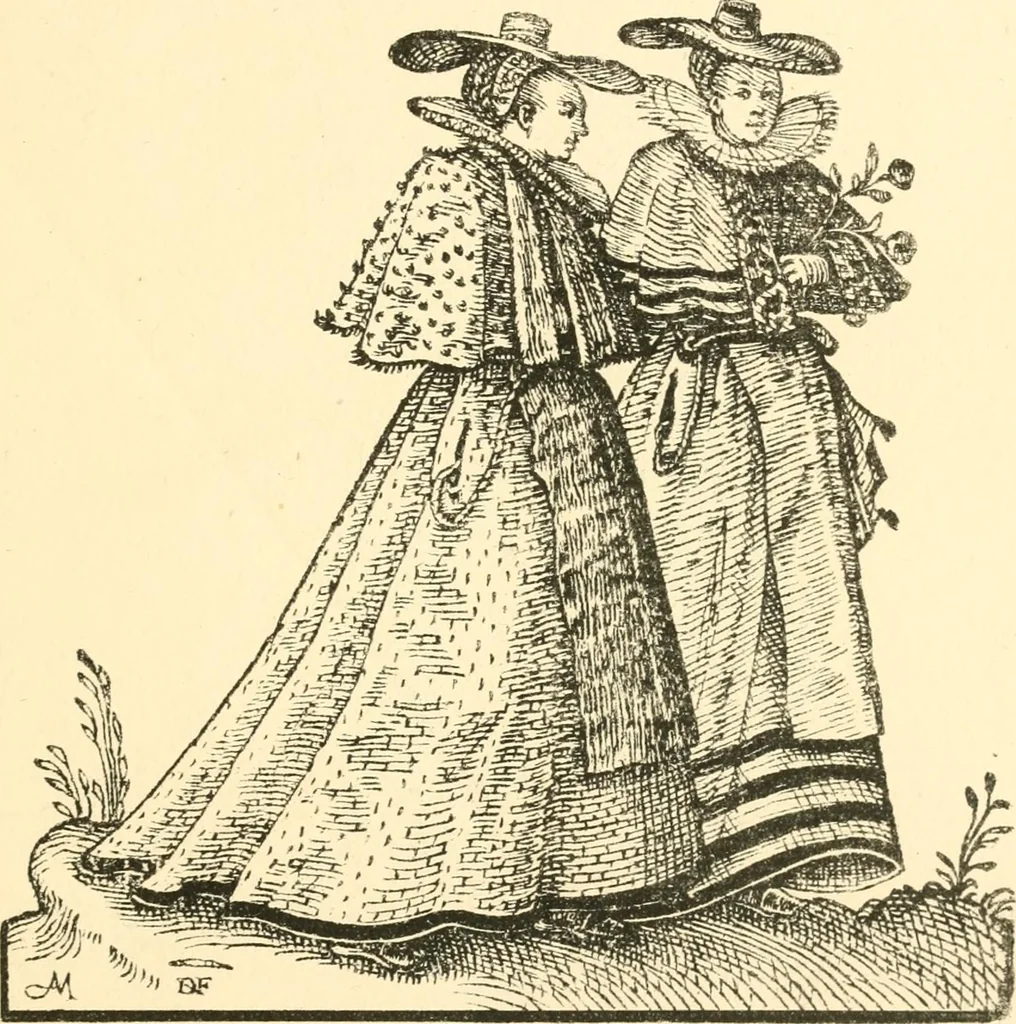 An illustration from Danziger Frauentrachtenbuch, 1886, leaf 42