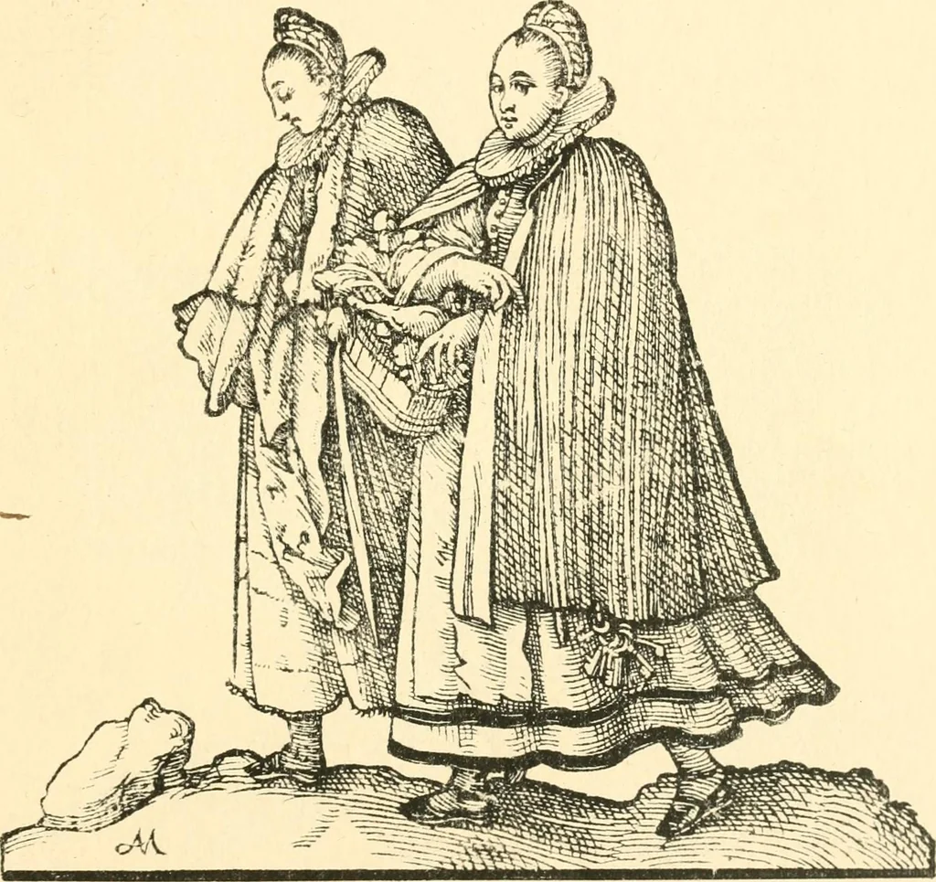An illustration from Danziger Frauentrachtenbuch, 1886, leaf 44
