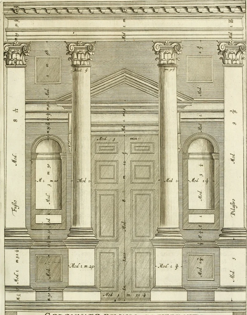 An illustration from Oeuvres d'architecture de Vincent Scamozzi vicentin, architecte de la republique de Venise, contenuës dans son idée de l'architecture universelle : dont les regles des cinq ordres, que le sixième livre contient ont été traduites en françois, 1713, leaf 266