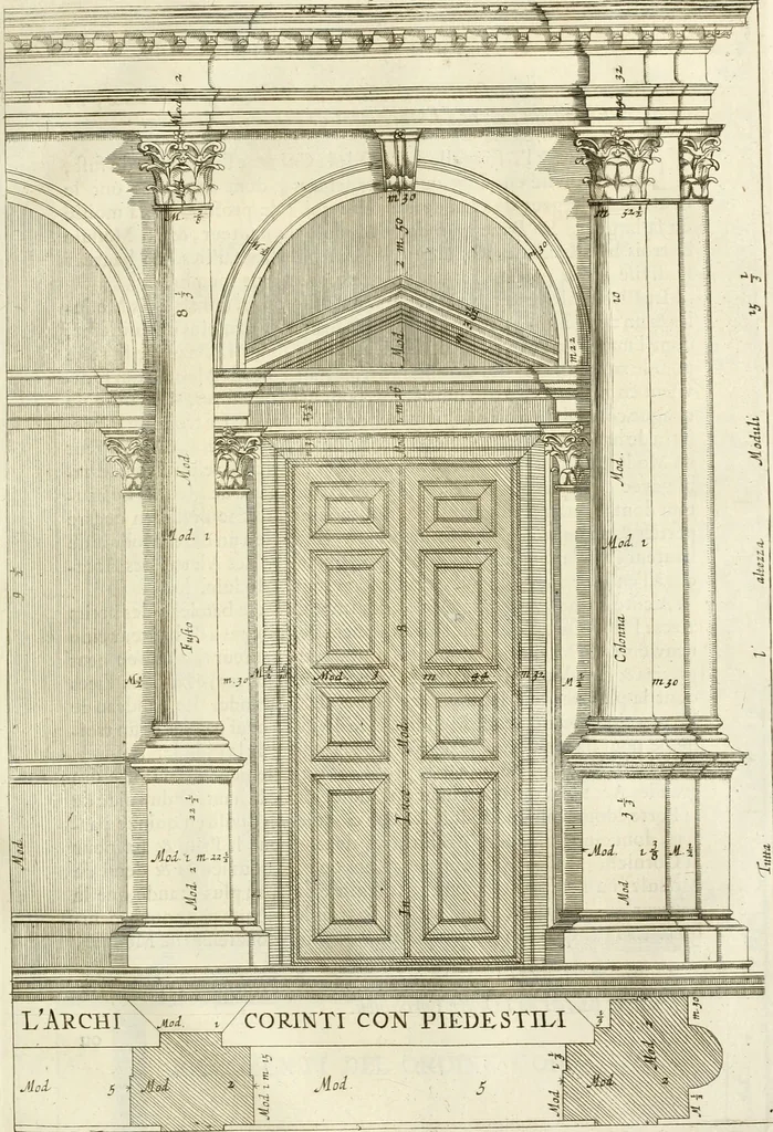 An illustration from Oeuvres d'architecture de Vincent Scamozzi vicentin, architecte de la republique de Venise, contenuës dans son idée de l'architecture universelle : dont les regles des cinq ordres, que le sixième livre contient ont été traduites en françois, 1713, leaf 288