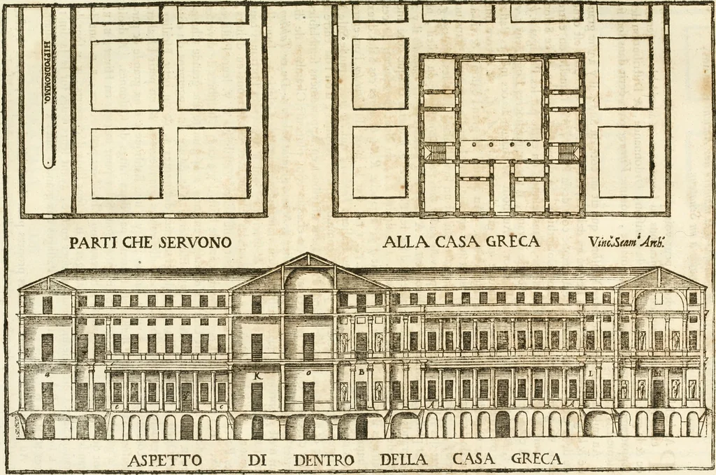 An illustration from Oeuvres d'architecture de Vincent Scamozzi vicentin, architecte de la republique de Venise, contenuës dans son idée de l'architecture universelle : dont les regles des cinq ordres, que le sixième livre contient ont été traduites en françois, 1713, leaf 42