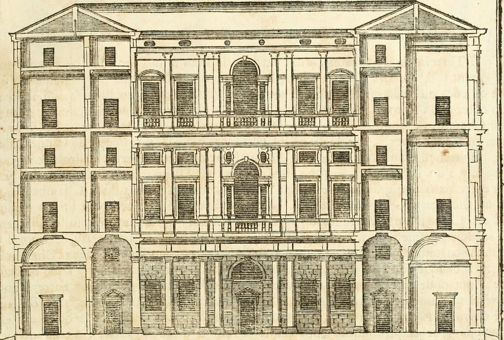 An illustration from Oeuvres d'architecture de Vincent Scamozzi vicentin, architecte de la republique de Venise, contenuës dans son idée de l'architecture universelle : dont les regles des cinq ordres, que le sixième livre contient ont été traduites en françois, 1713, leaf 54