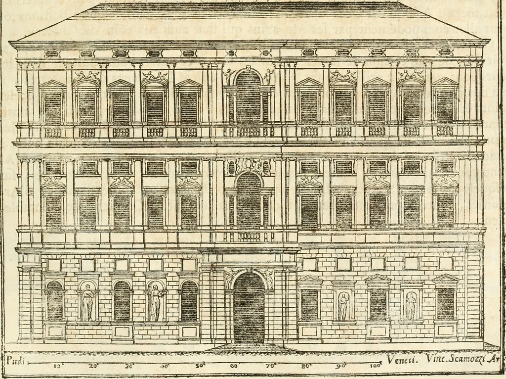 An illustration from Oeuvres d'architecture de Vincent Scamozzi vicentin, architecte de la republique de Venise, contenuës dans son idée de l'architecture universelle : dont les regles des cinq ordres, que le sixième livre contient ont été traduites en françois, 1713, leaf 54