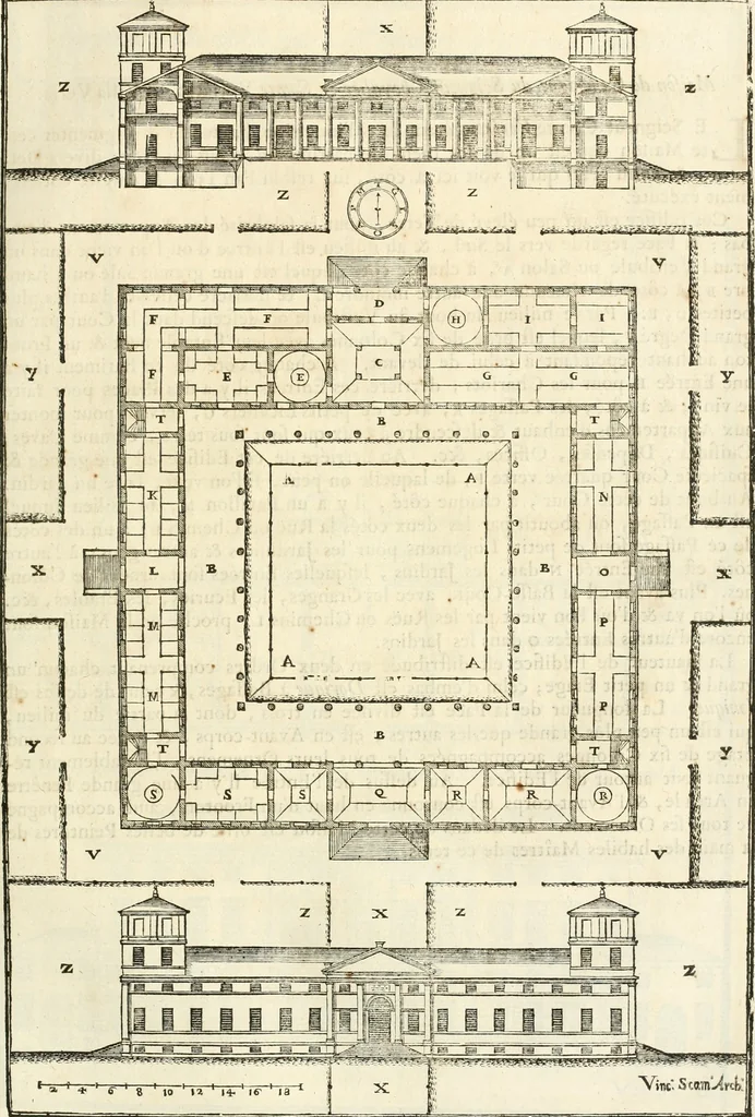 An illustration from Oeuvres d'architecture de Vincent Scamozzi vicentin, architecte de la republique de Venise, contenuës dans son idée de l'architecture universelle : dont les regles des cinq ordres, que le sixième livre contient ont été traduites en françois, 1713, leaf 80