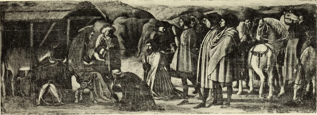 An illustration from Die darstellung der Anbetung der heiligen drei Könige in der toskanischen Malerei von Giotto bis Lionardo, 1901, leaf 134