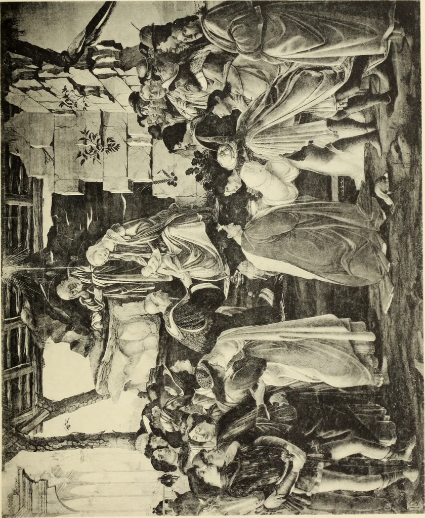 An illustration from Die darstellung der Anbetung der heiligen drei Könige in der toskanischen Malerei von Giotto bis Lionardo, 1901, leaf 138