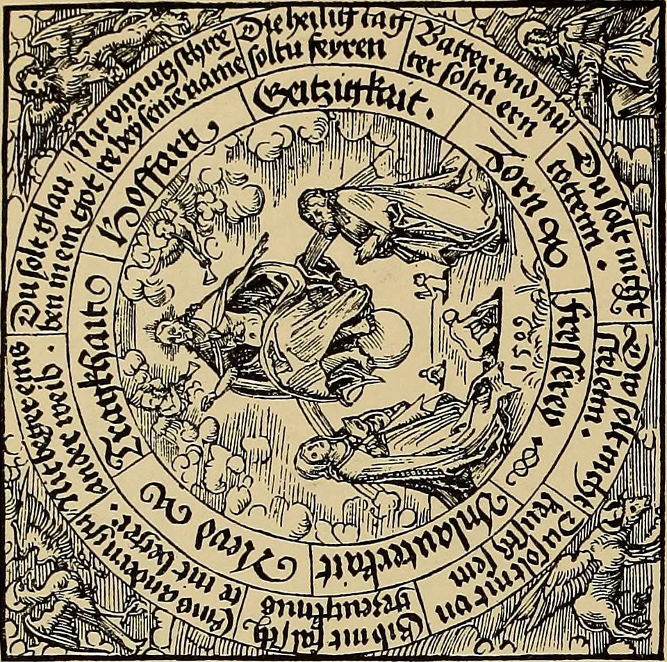 An illustration from Das Alte buch und seine ausstattung vom XV. bis zum XIX. jahrhundert: buchdruck, buchschmuck und einbände, 1915, leaf 100