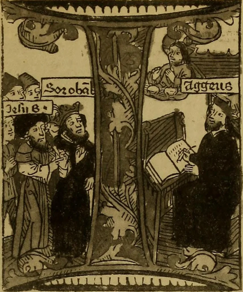 An illustration from Das Alte buch und seine ausstattung vom XV. bis zum XIX. jahrhundert: buchdruck, buchschmuck und einbände, 1915, leaf 19